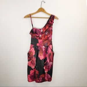 Speechless floral one shoulder formal dress size 7